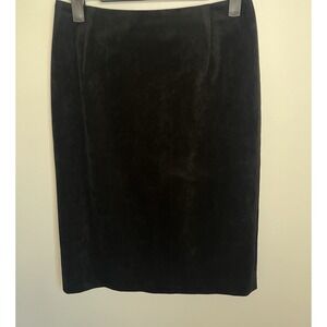 Ined Made in‎ Japan Wm Black Velvet Skirt Sz 9 Pencil Tight Skirt Corporate Goth